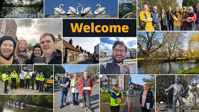 Banner including Lib Dem activists in East Herts and Broxbourne