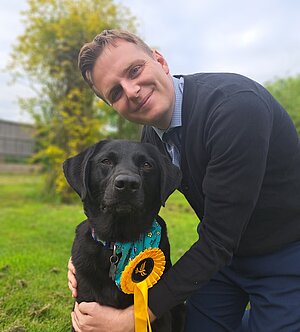 Nicholas Belfitt with dog